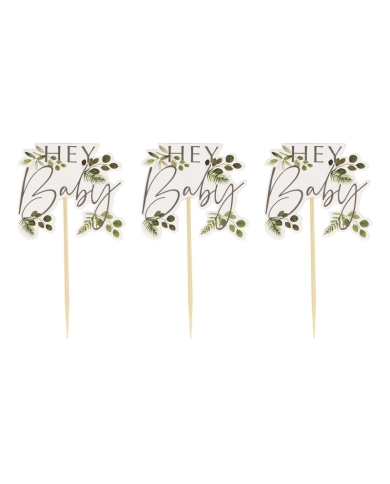 Cupcake Toppers 'Hey Baby' (10 Stück)