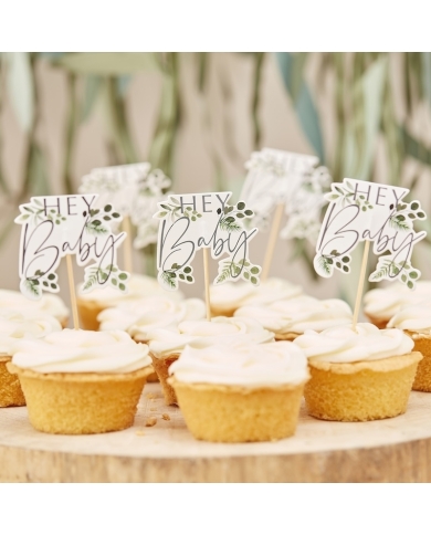 Cupcake Toppers 'Hey Baby' (10 Stück)