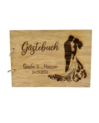 Gästebuch personalisiert Holz 'Brautpaar'
