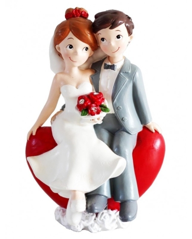 Figurine pour gâteaux Couple sur cœur