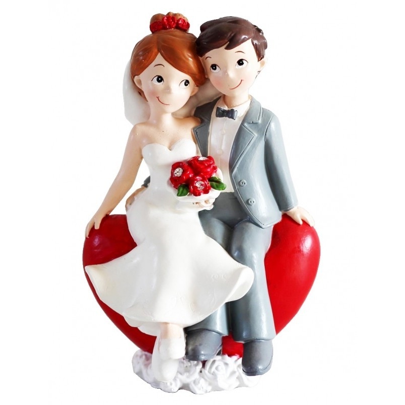 Figurine pour gâteaux Couple sur cœur