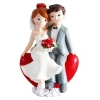 Figurine pour gâteaux Couple sur cœur