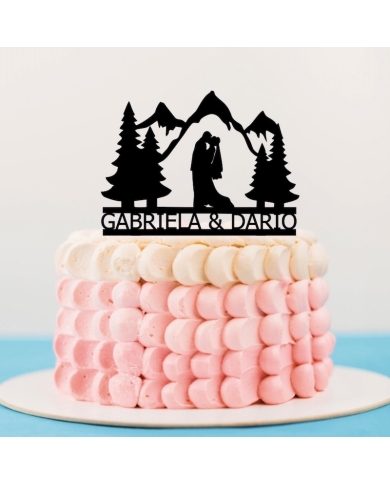 Cake Topper 'Montagnes' personnalisé