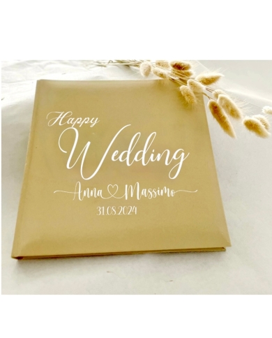 Gästebuch personalisiert 'Happy Wedding'