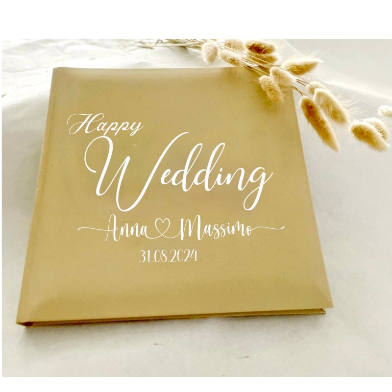 Gästebuch personalisiert 'Happy Wedding' - The-Weddingshop