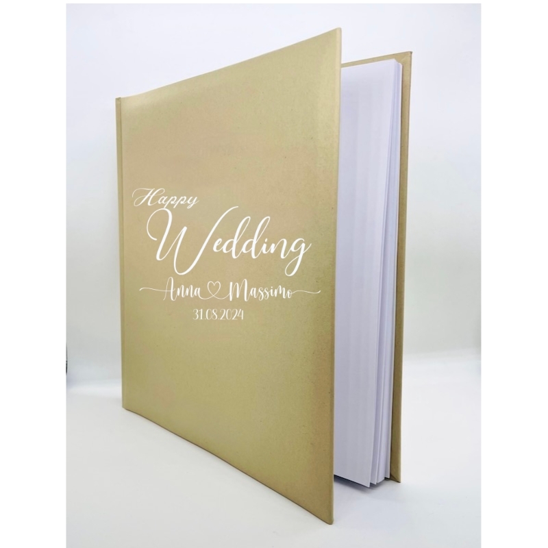 Gästebuch personalisiert 'Happy Wedding' - The-Weddingshop