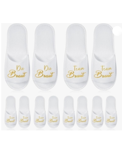 Hausschuhe Slipper Set ' Team Braut' (6 Stück)