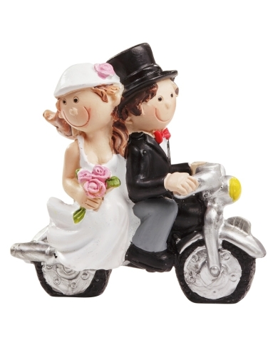 Mini Tortenfigur 'Brautpaar auf Moped' - The-Weddingshop