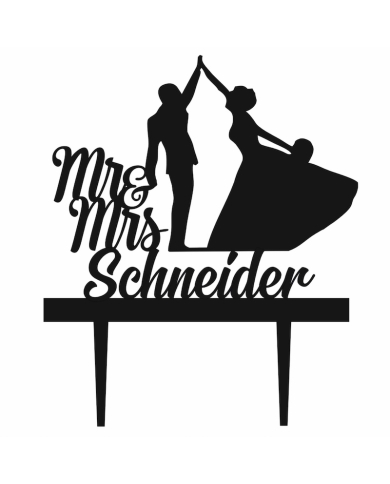 Cake Topper 'Mr & Mrs' personalisiert