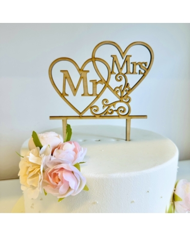 Cake Topper ‚Mr & Mrs’ - Holz