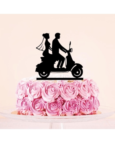 Cake Topper - Cake Topper ‚Mariés sur Vespa' - The-weddingshop.ch