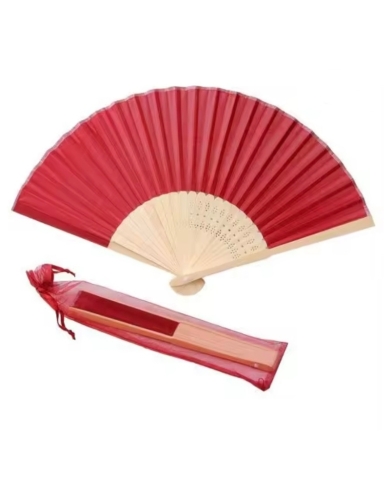 Papierfächer mit Organzabeutel - Bordeaux - The-Weddingshop