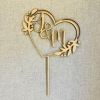 Cake Topper 'Herz mit Initialen' - Holz