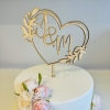 Cake Topper 'Herz mit Initialen' - Holz