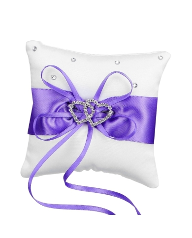 Coussin d'alliance 'Coeurs' - Violet