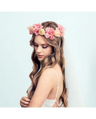 Voile avec Couronne de Fleurs