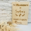 Babyparty Holzschild personalisiert - The-Weddingshop