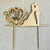 Cake Topper 'Les mariés au cœur entrelacé' personnalisé