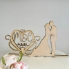 Cake Topper 'Les mariés au cœur entrelacé' personnalisé