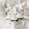 Cupcake toppers 'Colombe' (6 pièces)