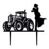 Cake Topper 'Couple de mariés sur tracteur'