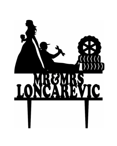 Cake topper 'Mécanicien' personnalisé