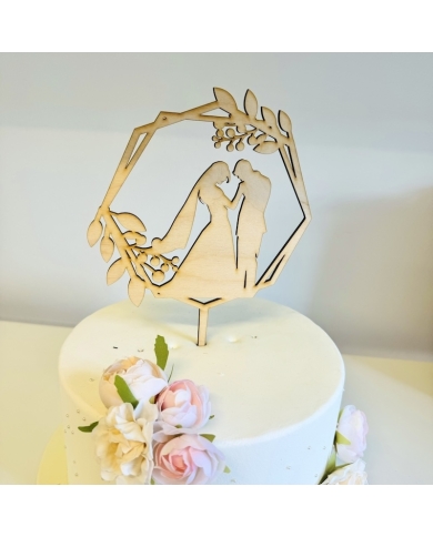 Cake Topper 'Brautpaar Mr & Mrs' - Holz