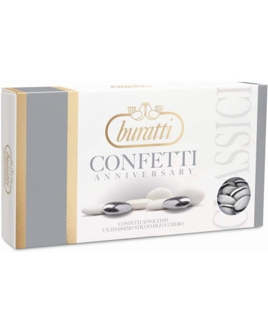 Hochzeitsmandeln 'Buratti' - Silber (Glutenfrei) - 500g