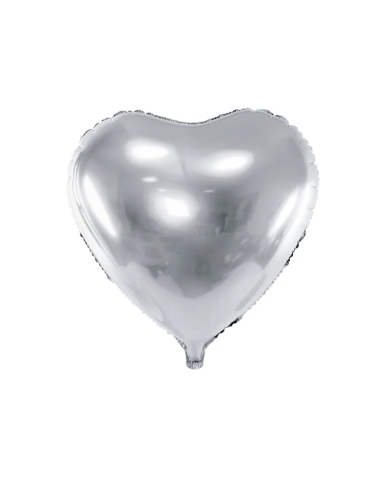 Folienballon 'Herz' - Silber (61 cm)