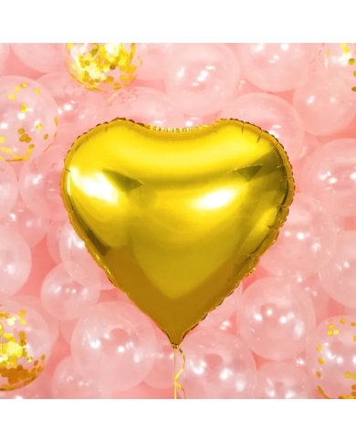 Ballon aluminium 'Coeur' - or (61 cm)