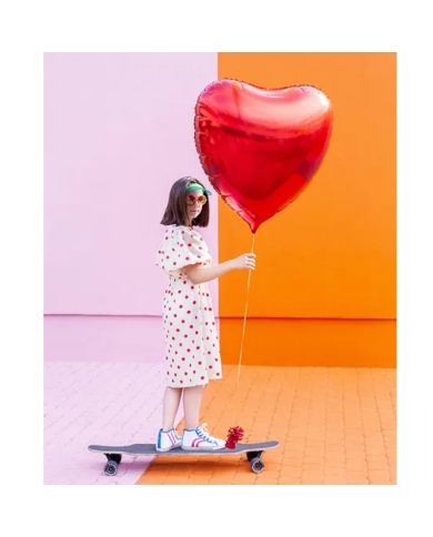Ballon aluminium 'Coeur' - rouge (72 cm)
