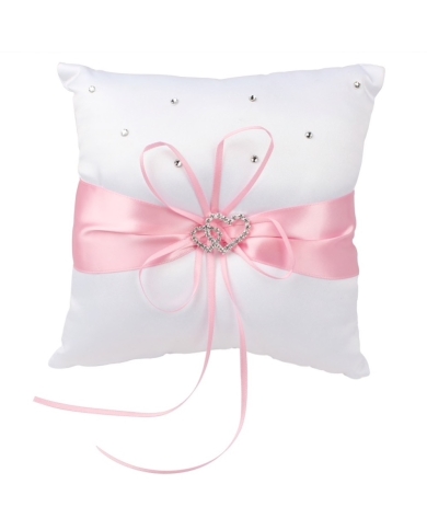 Coussin d'alliance 'Coeurs' - Rose