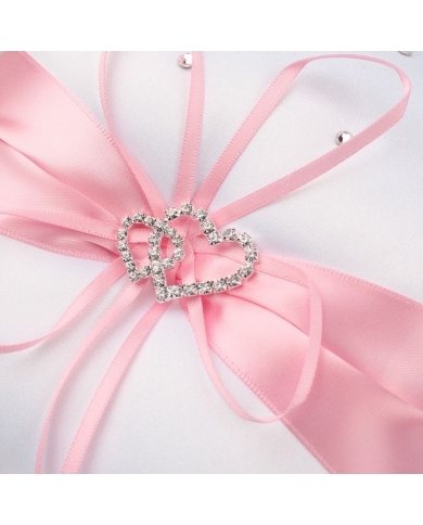 Coussin d'alliance 'Coeurs' - Rose