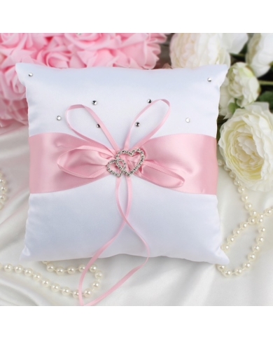 Coussin d'alliance 'Coeurs' - Rose
