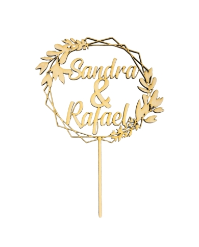 Cake Topper 'Flower' personalisiert - Holz