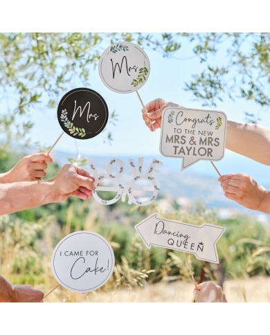 Photo Booth Props Set 'Mr & Mrs' personalisierbar