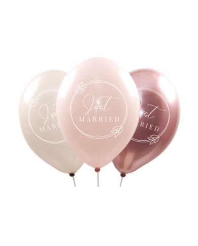 Ballons 'Just Married' - rose (10 pièces)