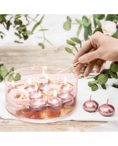Schwimmkerzen roségold (10 Stück)