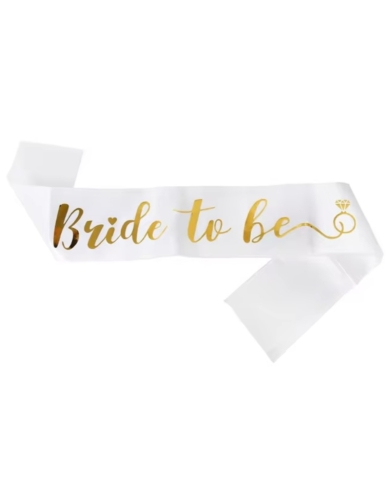 Écharpe 'Bride to Be' - Blanc/Or