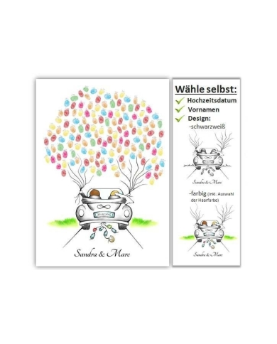 Fingerprint-Poster 'Brautpaar' (40 x 50 cm)