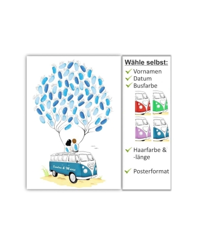 Fingerprint-Poster 'VW-Bus'