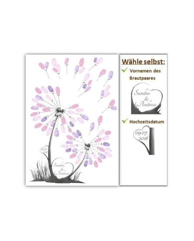 Fingerprint-Poster 'Brautpaar' (40 x 50 cm)