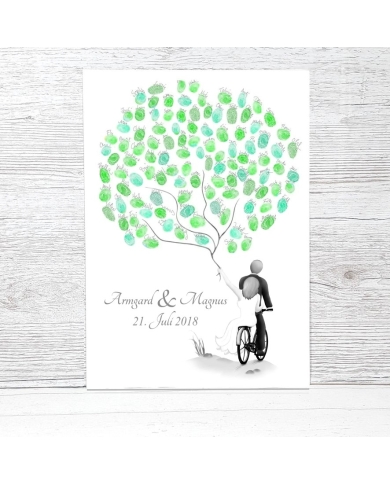 Toile avec empreintes digitales 'vélo' - The-Weddingshop