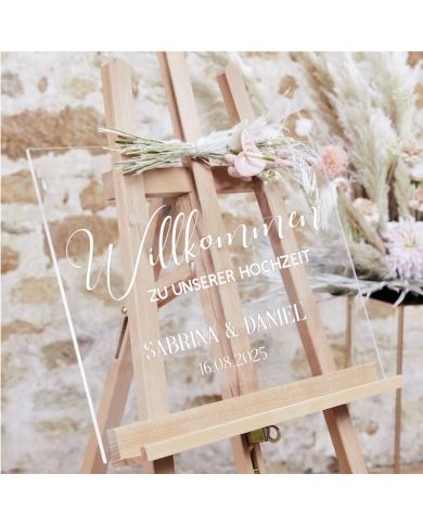Willkommensschild Hochzeit personalisiert