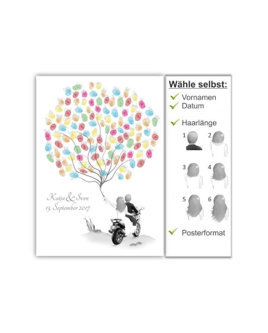 Poster avec empreintes digitales 'bus vw'