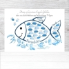 Fingerabdruck Poster 'Fisch' - blau
