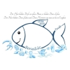 Fingerabdruck Poster 'Fisch' - blau
