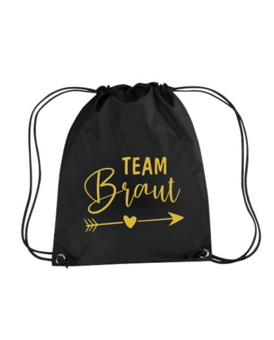 Turnbeutel 'Team Braut' - schwarz