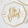 Pappteller 'Oh Baby' (8 Stück) - Weiss