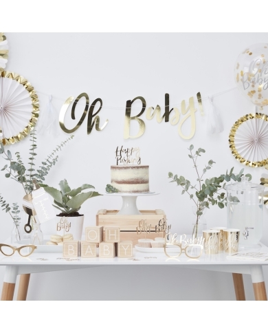 8 Assiettes 'Oh Baby' - blanc